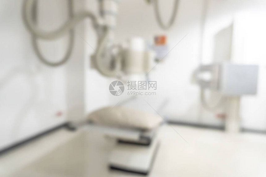 放射科室内模糊医疗诊所或综合医院空置放射成像扫描设备实验室的X射图片