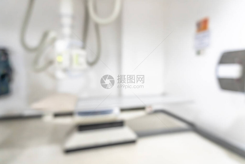 放射科室内模糊医疗诊所或综合医院空置放射成像扫描设备实验室的X射图片
