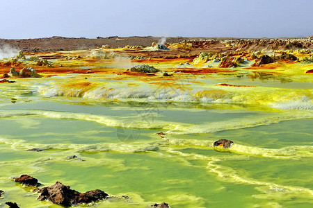 埃塞俄比亚达洛尔湖达洛尔火山口达洛尔湖的多彩景观达洛尔图片