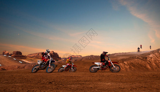 Motoross骑手在行动Moto背景图片