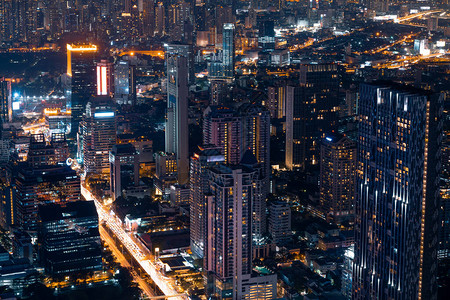 曼谷商业区夜景图片