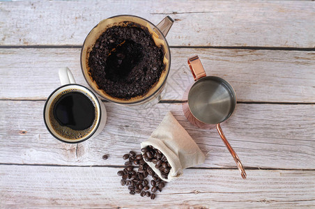 一种制造热咖啡的装置在香味和芳香咖啡方面很特背景图片