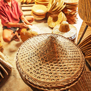 泰国高级工艺制作传统泰国棕榈叶帽子图片