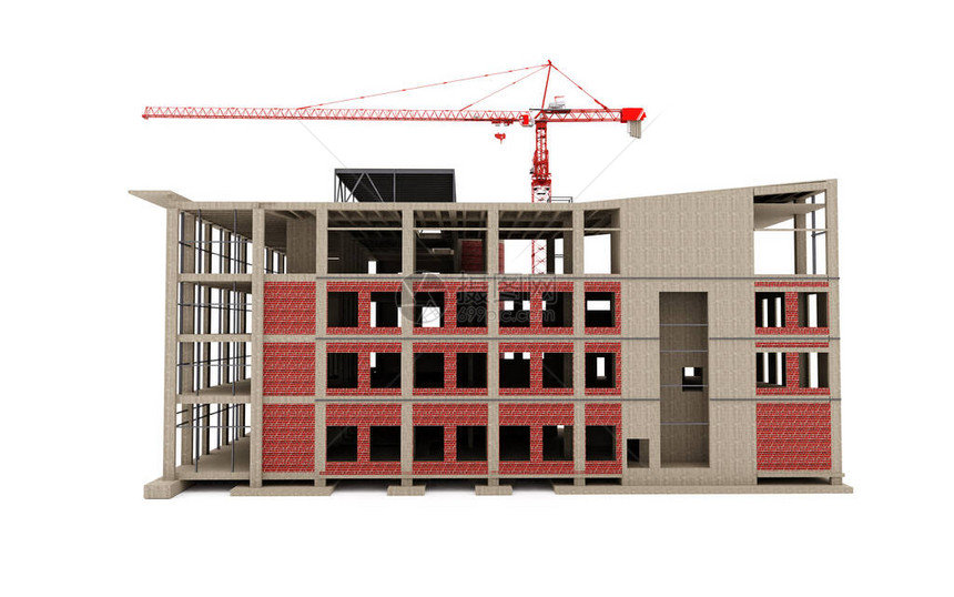 在建筑中的3D型建筑模型图片