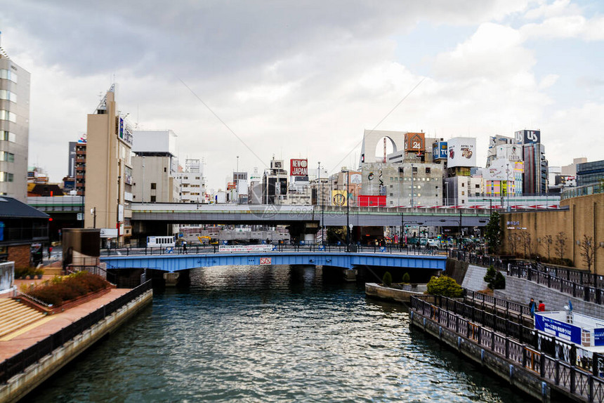 大阪运河的视图图片