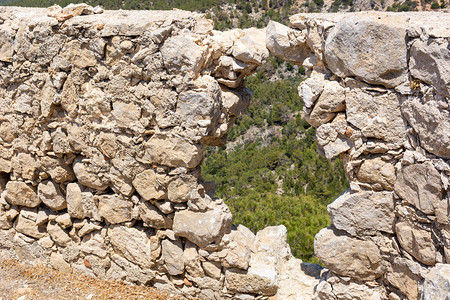 罗得岛上Monolithos城堡的废墟希腊图片