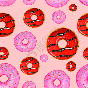 粉红和甜圈模式适合在咖啡馆展示菜单图片