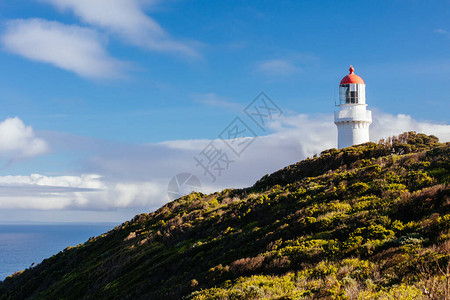 CapeSchanck灯塔保留地在澳洲维多利亚的莫顿半岛清晨寒图片
