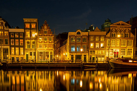 阿姆斯特丹在荷兰沿运河图片