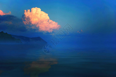 海景日落太阳设置橙色积云海浪石头海岸多云的戏剧天空美图片