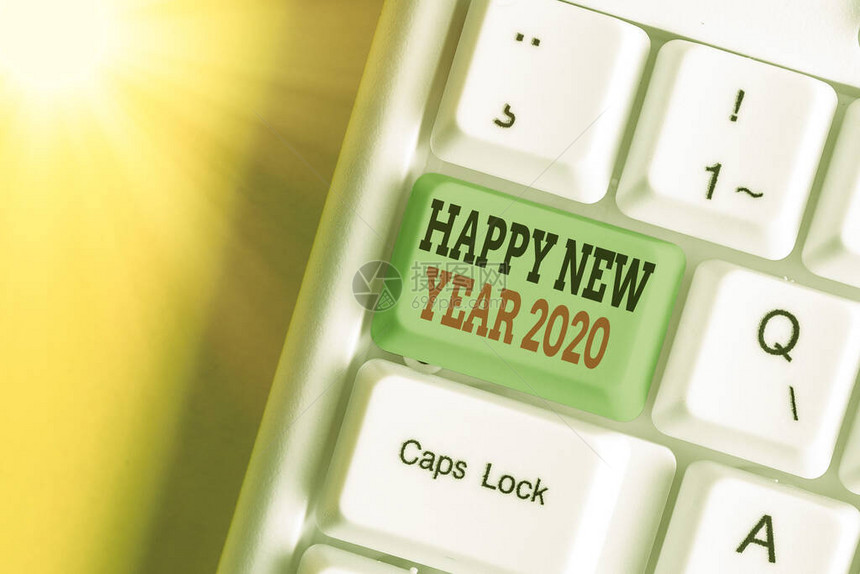 显示2020年新快乐的文字标志商业图片展示了2020日历年开始的庆祝活动图片