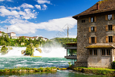 瑞士沙夫豪森的莱茵瀑布莱茵瀑布是欧图片