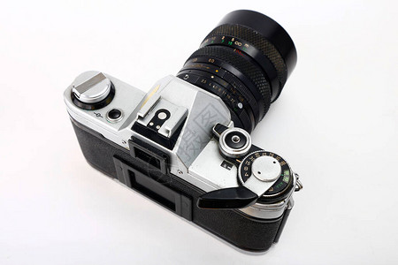 照片来自古老的单一镜头反射镜或SLR摄影机背景图片