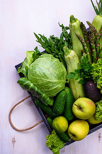 各种绿色蔬菜和水果图片