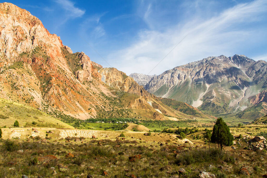 夏季风山区景观塔吉克斯坦中亚和中亚图片