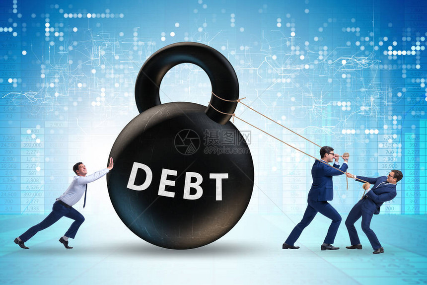 债务和贷款概念与商图片