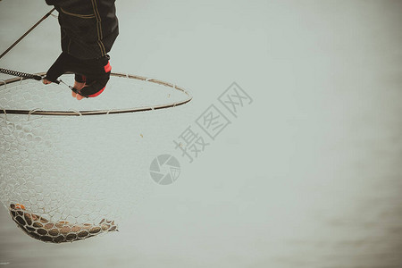 鳟鱼湖钓鱼背景图片