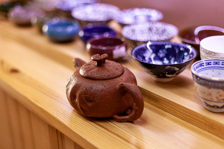 茶道的属茶道茶道中的明亮物品为茶道做准备图片