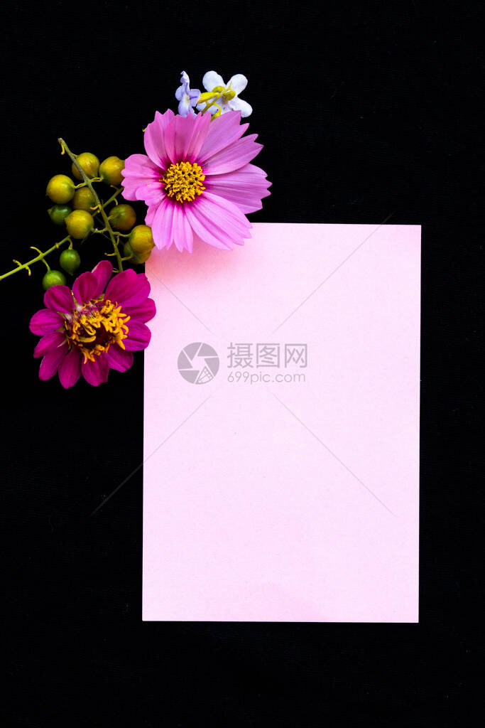 粉红色花朵的纸图片