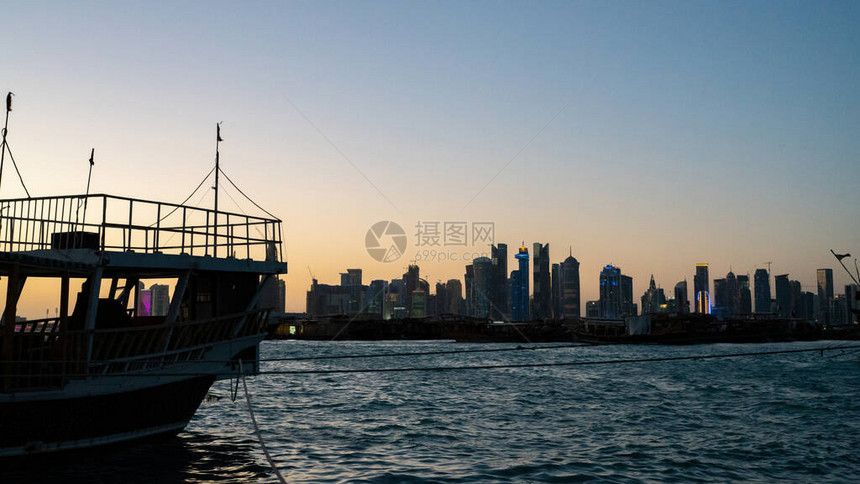 Qatar首都城市地标的背景图象图片