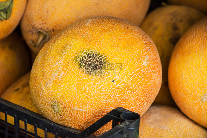 黄色的瓜甜瓜健康食品维生素图片