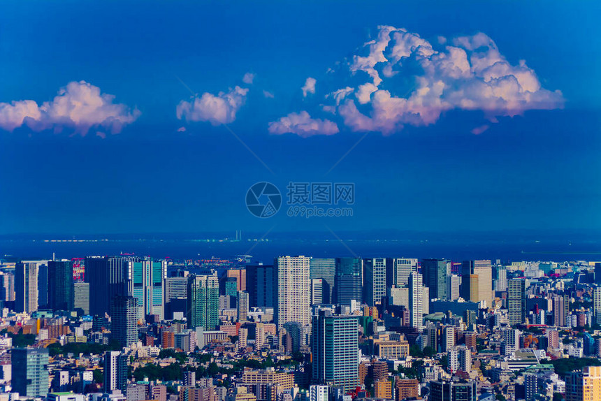 东京麻布地区城市的高角度城市景观港区东京日本080图片