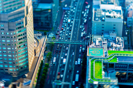 东京市城倾斜轮的小型高速公路东京涉谷区日本203图片