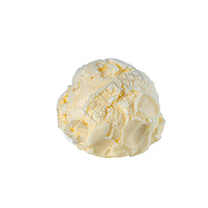 白色背景的一球奶油果子雪淇淋黄在白色背景上图片