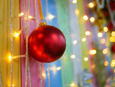 圣诞多彩圣诞节球脱离焦点高品质背景图片