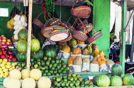 斯里兰卡街上水果市场图片