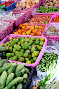 泰国当地市场新里普有机蔬菜图背景图片