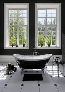 高档烛台汤锅现代公寓浴室现代室内设计的垂直照片背景