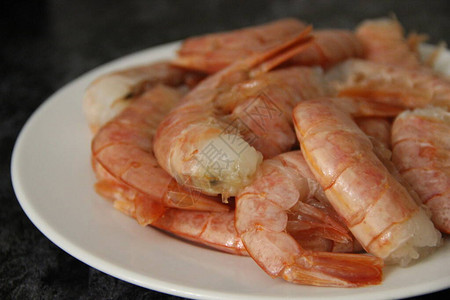 罐壳中大型的冻熟虾没有白板和黑色图片