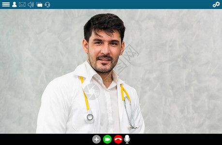 医生通过视频通话进行远程医疗和远程医疗服务图片