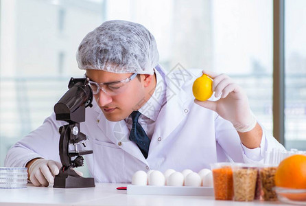 营养专家在实验室中测试食品产图片