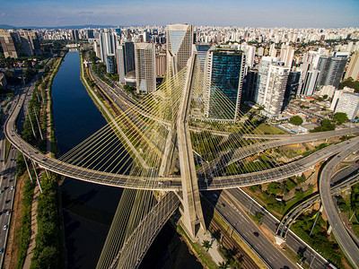 世界有线桥圣保罗市巴西南美图片