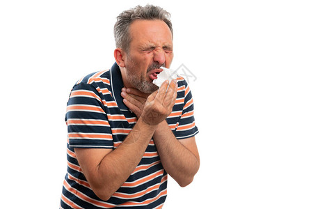 用组织接触喉咙作为感冒共病症状图片