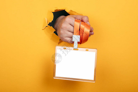 空白徽章模型橙色领带安全标签图片