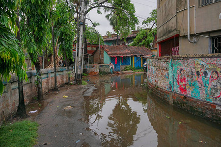 超级气旋安芬印度西孟加拉邦豪拉市背景