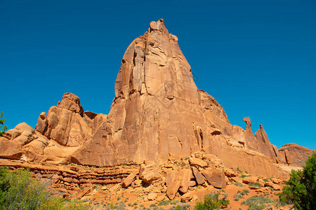 美国犹他州Moab的Arches公园大道Mesa和B图片