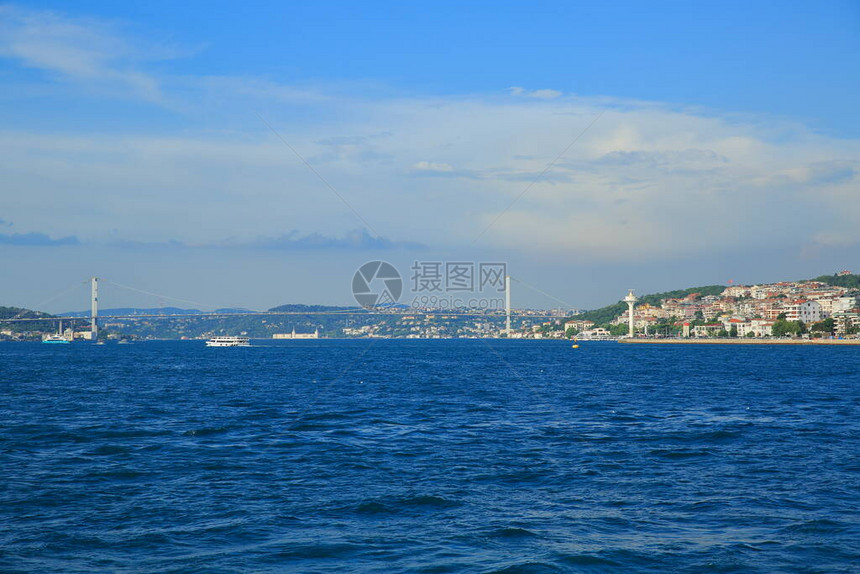 伊斯坦布尔博斯普鲁斯海峡视图火鸡博斯普鲁斯海峡空气清新图片
