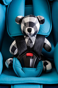 泰迪熊蓝色儿童安全座椅图片