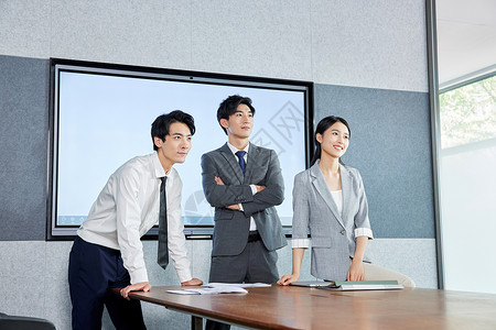 会议室年轻的商务团队形象背景图片