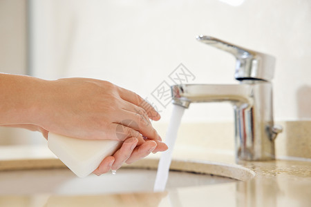 卫生间洗手特写图片
