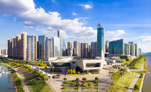 长沙图书馆长沙市图书馆北辰三角洲建筑背景