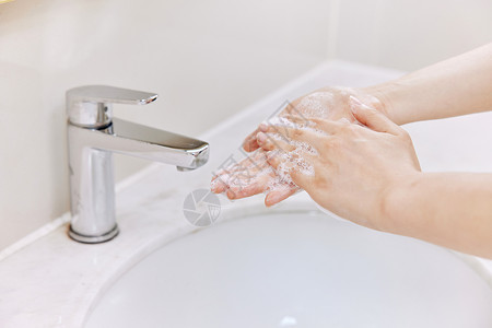 清洁洗手步骤七步洗手法消毒步骤特写背景