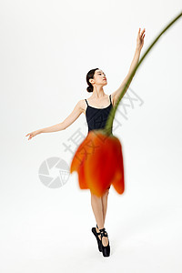 创意鲜花女性舞者背景图片