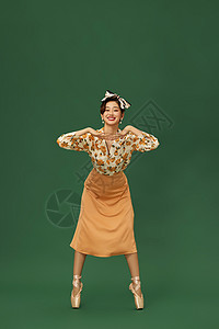 摩登复古女性舞者形象背景图片