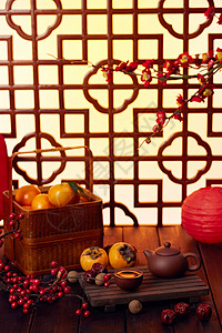 兔年新年礼盒包装新年喜庆桌面背景背景