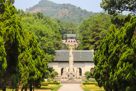 首批中国20世纪建筑遗产5A五岳之一衡山忠烈祠背景